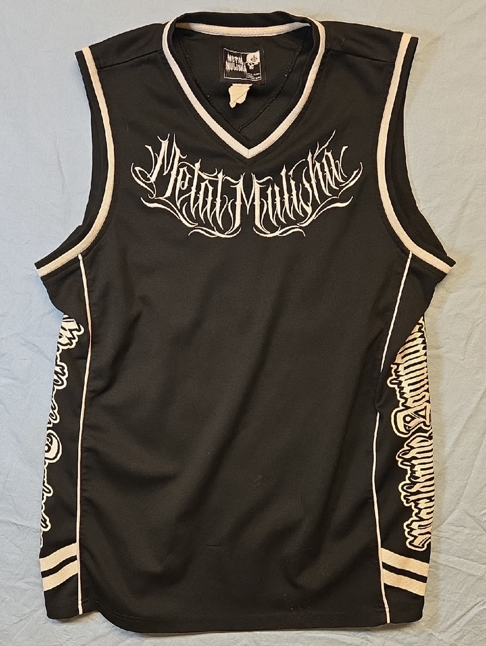 Metal Mulisha Spellout Graphic Sleeveless Tank Top Jersey Vintage Black & White